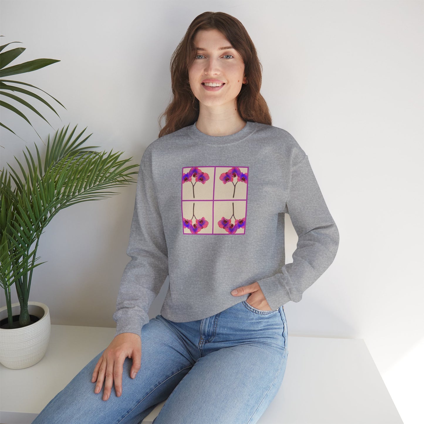 Say It With Flowers - Sweatshirt - Pink Orchids: Grace + Innocence