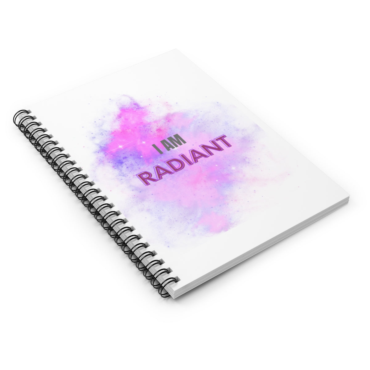 I AM RADIANT - Affirmation Spiral Notebook - Ruled Line - With Document Pocket