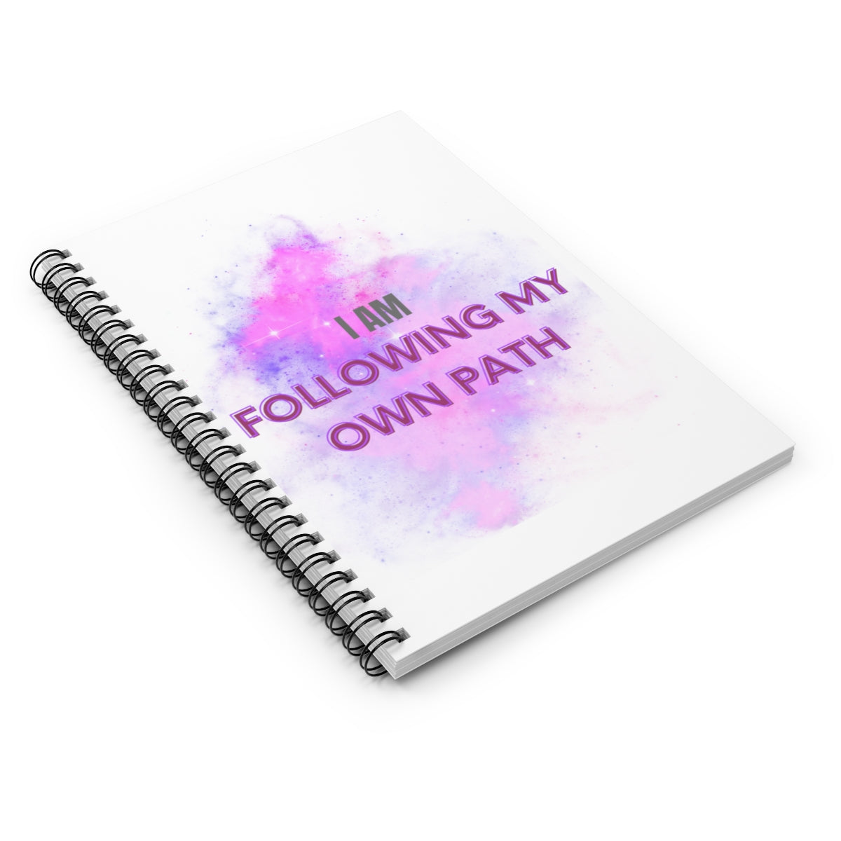 I AM FOLLOWING MY OWN PATH - Affirmation Spiral Notebook - Ruled Line - With Document Pocket