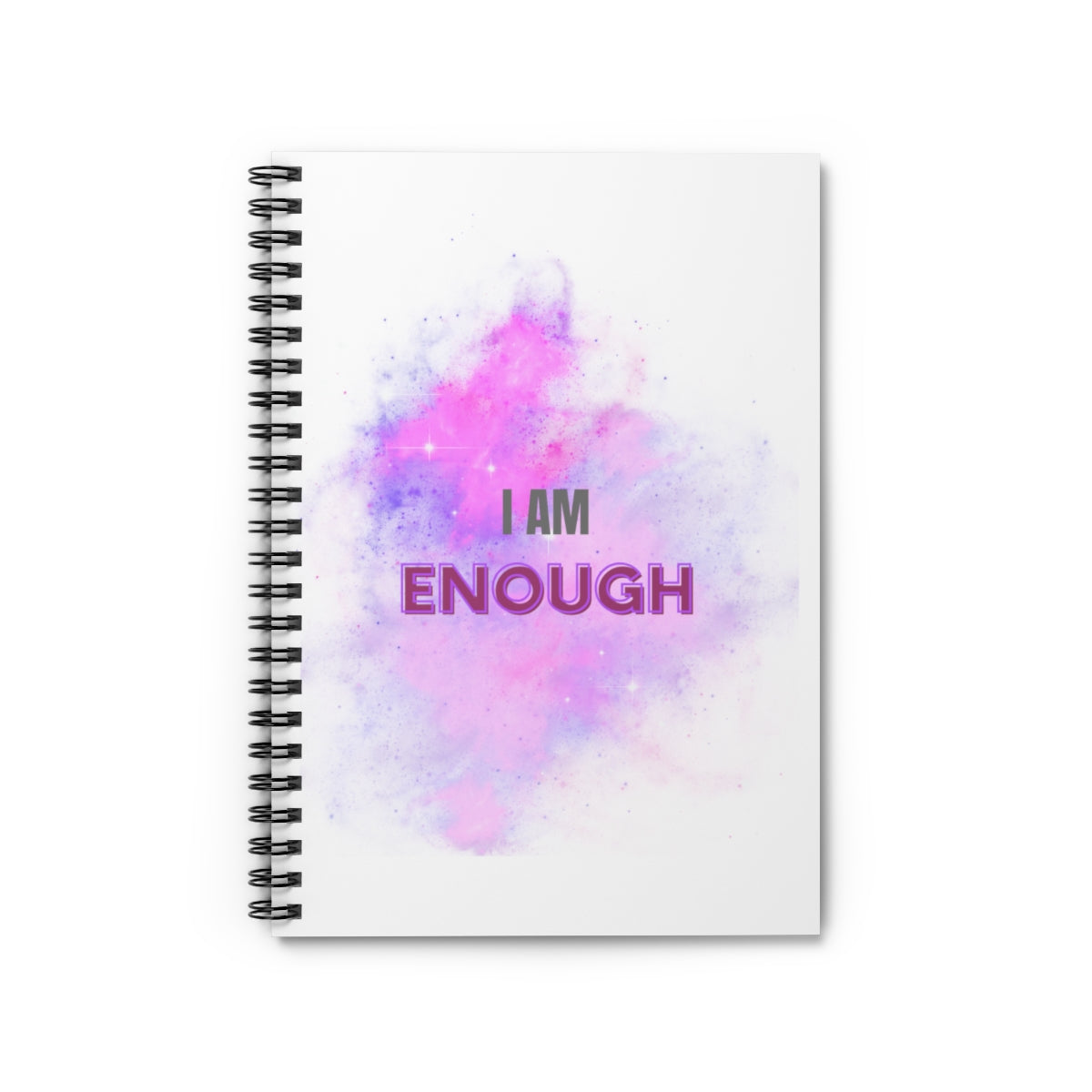 I AM ENOUGH - Affirmation Spiral Notebook - Ruled Line - With Document Pocket