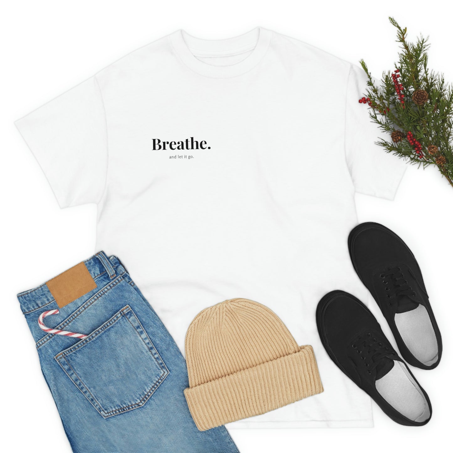 Keep Calm & Ommm (meditate): Breathe & Let It Go T-shirt (white)