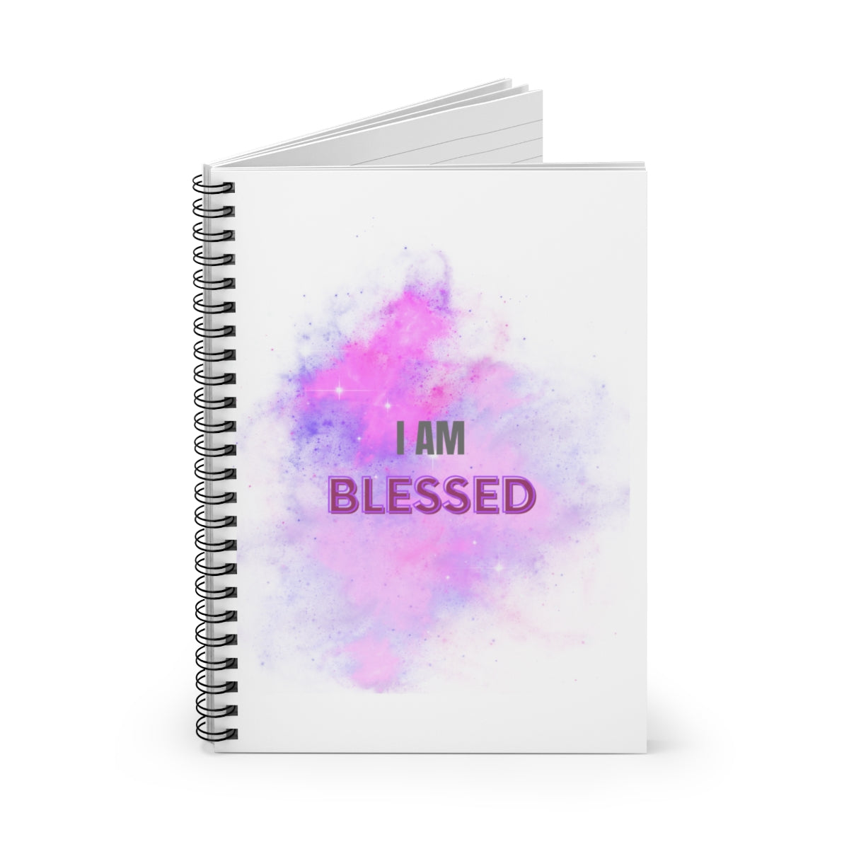 I AM BLESSED - Affirmation Spiral Notebook - Ruled Line - With Document Pocket