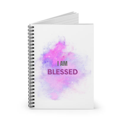 I AM BLESSED - Affirmation Spiral Notebook - Ruled Line - With Document Pocket