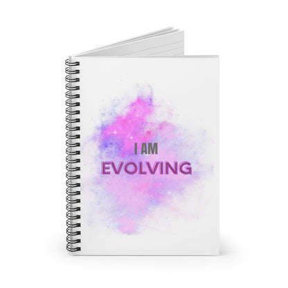 I AM EVOLVING - Affirmation Spiral Notebook - Ruled Line - With Document Pocket