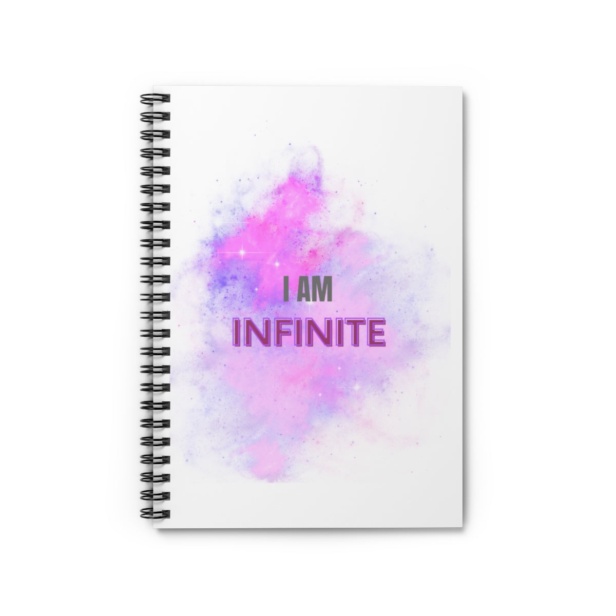 I AM INFINITE - Affirmation Spiral Notebook - Ruled Line - With Document Pocket