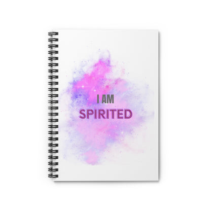 I AM SPIRITED - Affirmation Spiral Notebook - Ruled Line - With Document Pocket