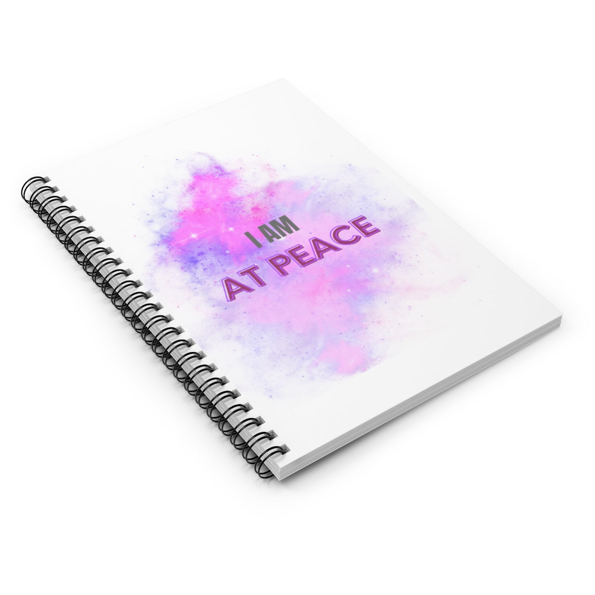 I AM AT PEACE - Affirmation Spiral Notebook - Ruled Line - With Document Pocket